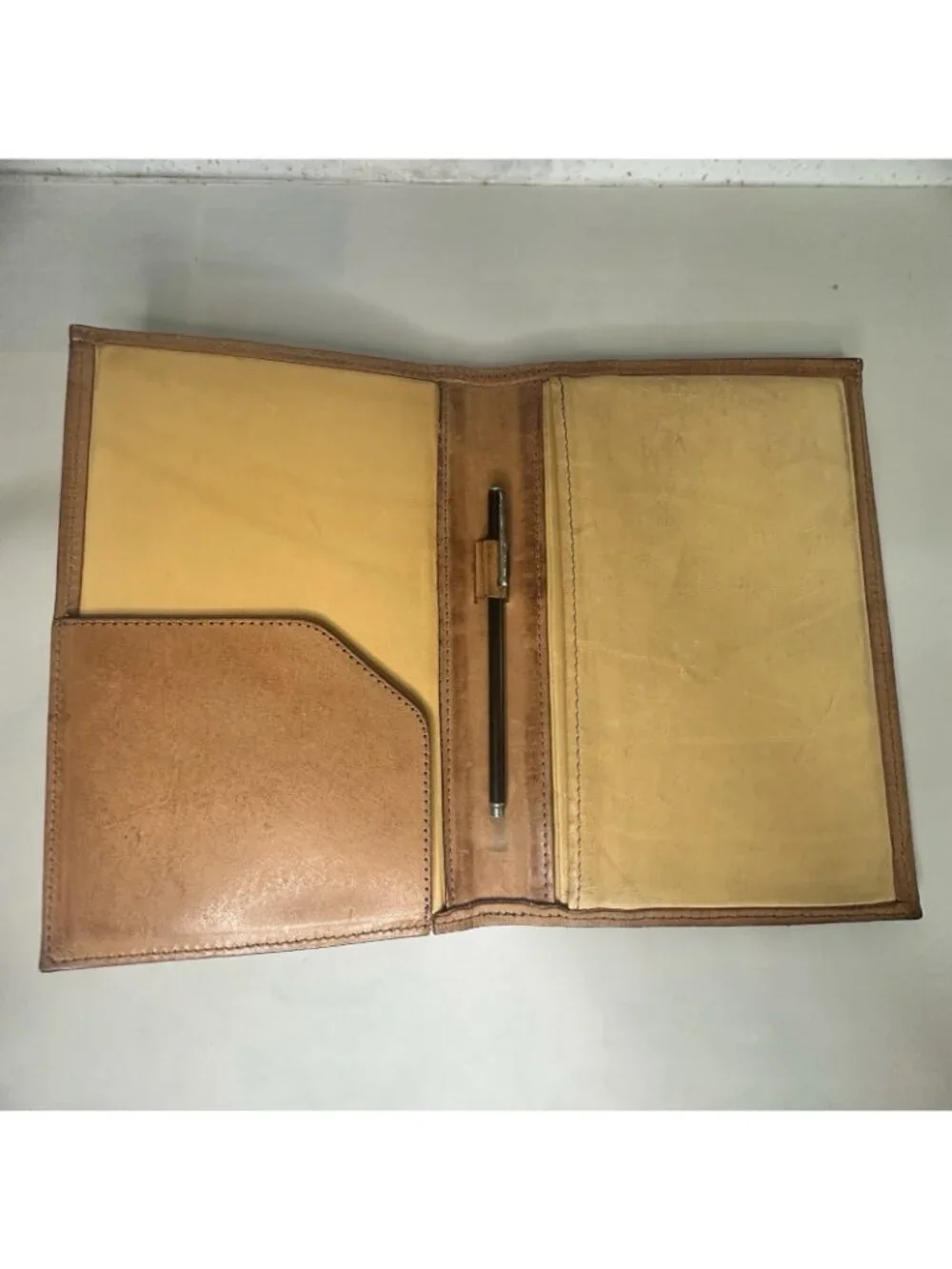 VTG Hartmann Belting Leather Writing Folio Jotter Pad w/original Pad & Pen 8.5x6